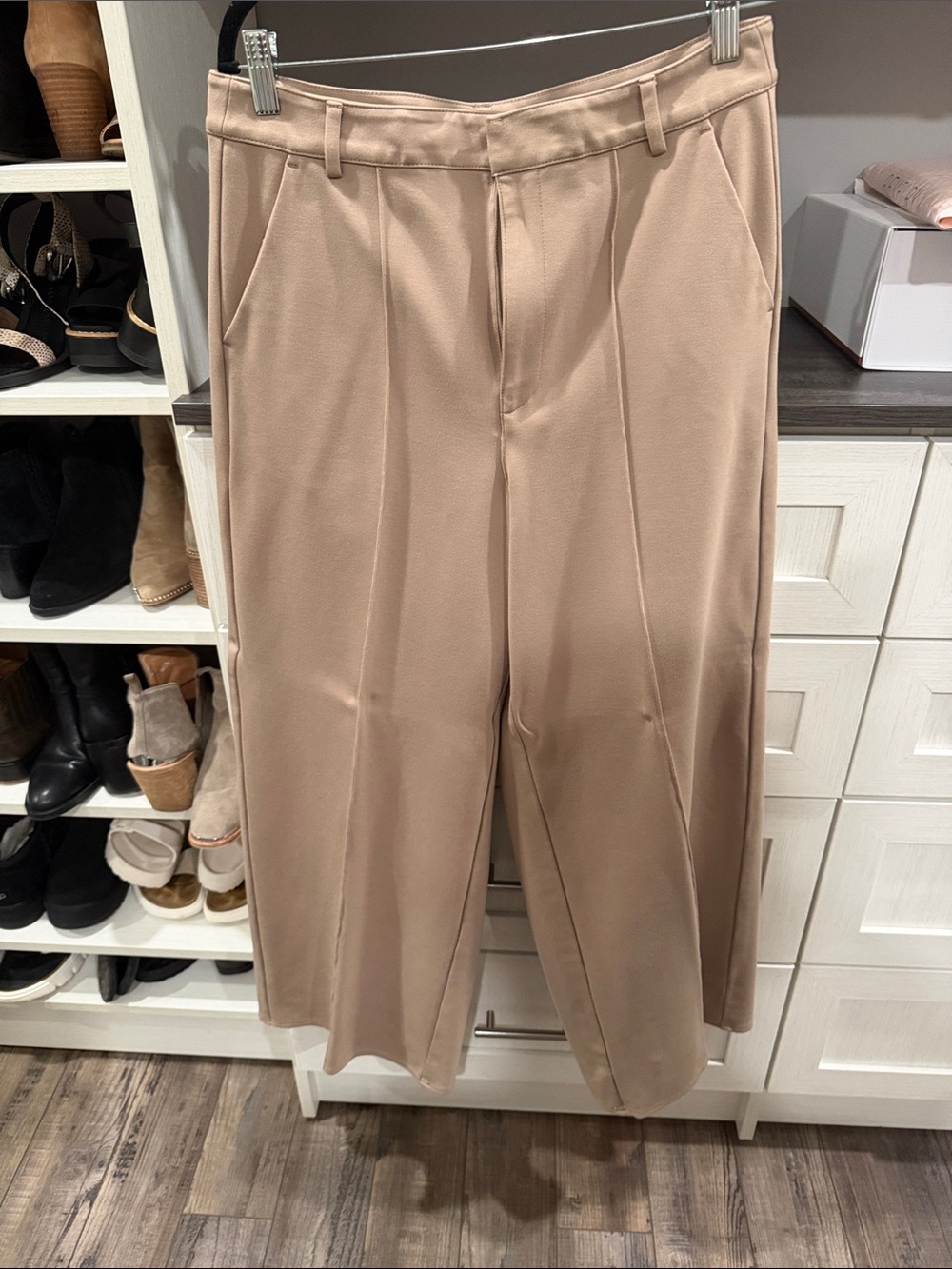 Bar III Wide Leg Pants in Light Taupe